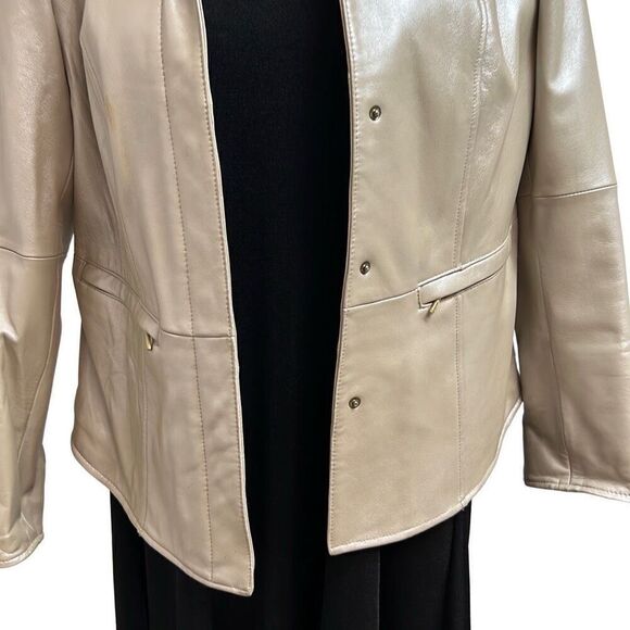 Bradley Bradley Bayou champagne Leather Jacket Size Small - Picture 2 of 10
